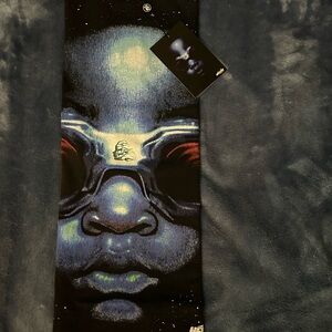 10.Deep Black and Red Graphic Scarf